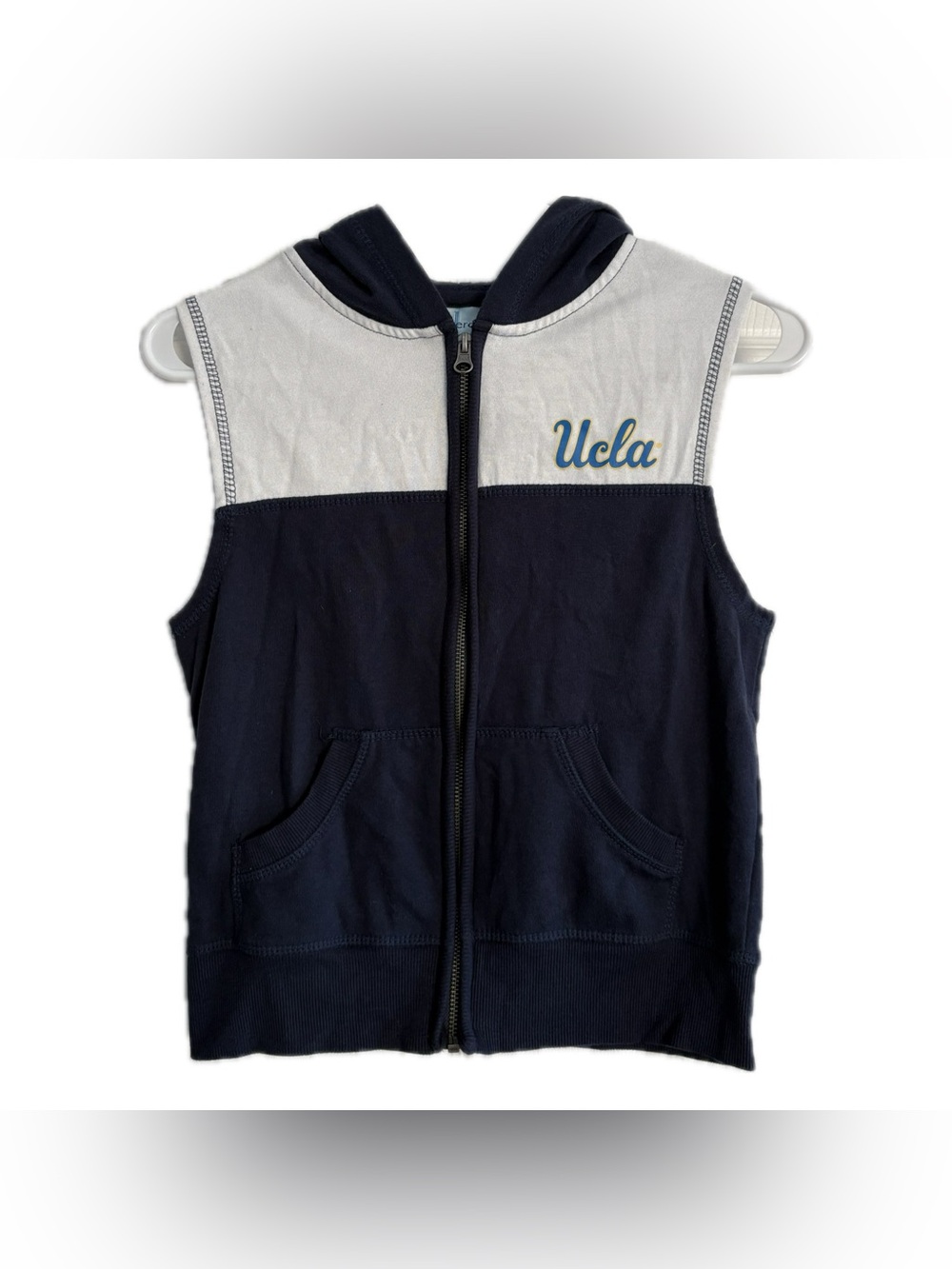 boxercraft UCLA Sleeveless Zip Hoodie - Navy & White